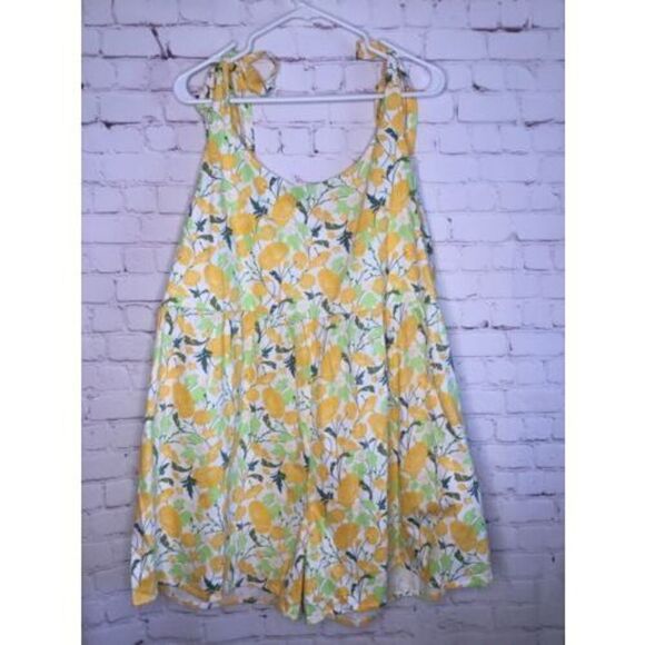 Bright & Beautiful Women’s Plus Yellow Floral Jumpsuit Romper Sz 14 - Picture 7 of 8